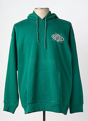 Sweat-shirt à capuche poches manches longues vert KAPORAL homme