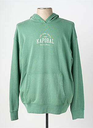 Sweat-shirt à capuche tissage jersey manches longues vert KAPORAL homme