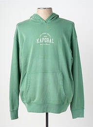 Sweat-shirt à capuche tissage jersey manches longues vert KAPORAL homme