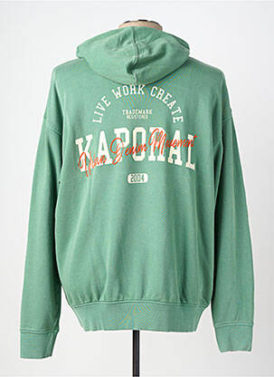 Sweat-shirt à capuche tissage jersey manches longues vert KAPORAL homme