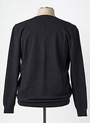 Gilet manches longues col v noir YVES ENZO homme