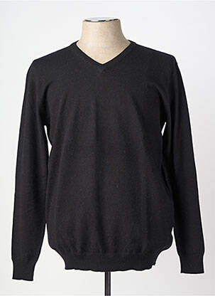 Pull col v manches longues noir YVES ENZO homme