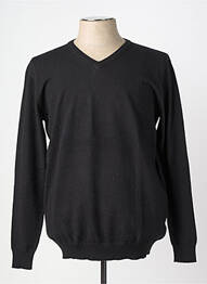 Pull col v manches longues noir YVES ENZO homme
