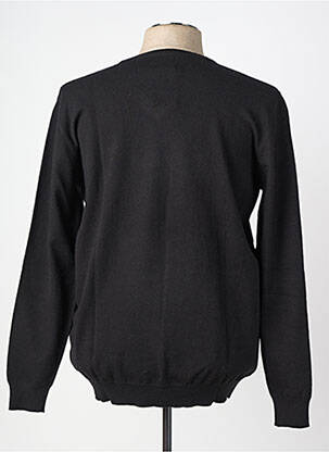 Pull col v manches longues noir YVES ENZO homme