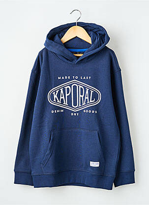 Sweat-shirt à capuche poches manches longues bleu KAPORAL garçon