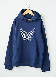 Sweat-shirt à capuche poches manches longues bleu KAPORAL garçon