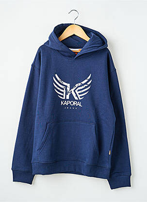Sweat-shirt à capuche poches manches longues bleu KAPORAL garçon