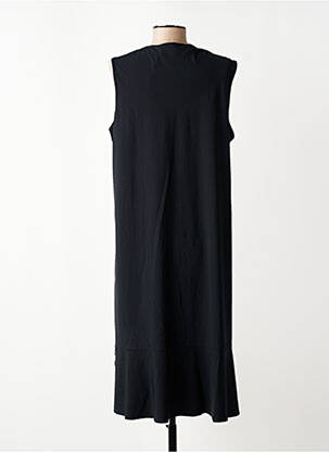Robe mi-longue coupe fluide sans manche noir FRANCK ANNA femme