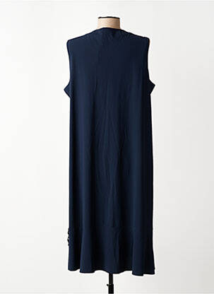Robe mi-longue coupe fluide sans manche bleu FRANCK ANNA femme