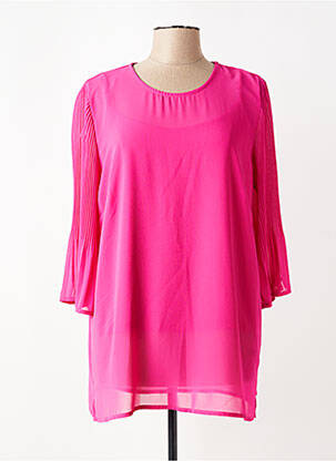 Tunique manches longues tissage crêpe rose CHALOU femme