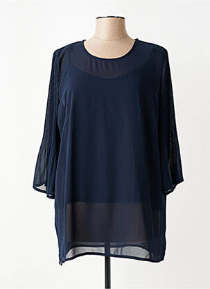 Tunique manches longues légère et transparente bleu CHALOU femme