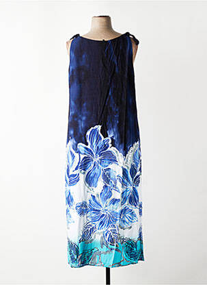 Robe longue imprimé fleurs sans manche bleu SEE YOU femme
