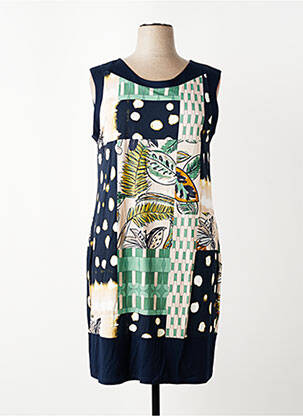 Robe mi-longue imprimé fantaisie sans manche bleu GRIFFON femme