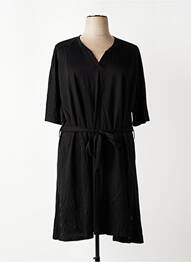 Robe mi-longue manches 3/4 manches 3/4 noir FRANCK ANNA femme