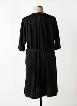 Robe mi-longue manches 3/4 manches 3/4 noir FRANCK ANNA femme