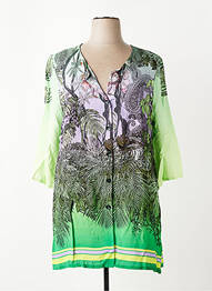 Tunique manches longues tissage crêpe vert SEE YOU femme