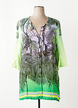 Tunique manches longues tissage crêpe vert SEE YOU femme