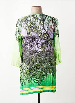 Tunique manches longues tissage crêpe vert SEE YOU femme