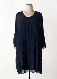 Tunique manches longues tissage crêpe bleu CHALOU femme