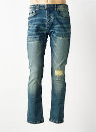 Jeans coupe slim fermeture boutonnée sur le devant taille normale bleu BLACK INDUSTRY homme