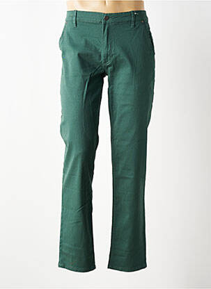 Pantalon chino fermeture zippée sous rabat boutonné taille normale vert MACKTEN femme
