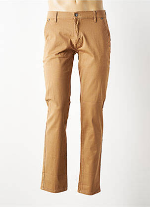 Pantalon chino fermeture zippée sous rabat boutonné taille normale marron MACKTEN femme