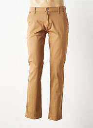 Pantalon chino fermeture zippée sous rabat boutonné taille normale marron MACKTEN femme