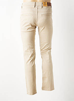Pantalon chino fermeture zippée sous rabat boutonné taille normale beige MACKTEN femme