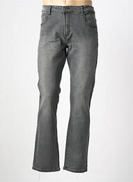 Jeans coupe droite fermeture zippée sous rabat boutonné gris OMNIMEN homme