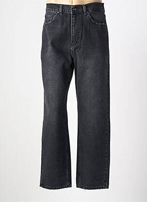 Jeans coupe droite fermeture zippée sous rabat boutonné noir I8 DENIM homme