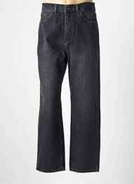 Jeans coupe droite fermeture zippée sous rabat boutonné noir I8 DENIM homme