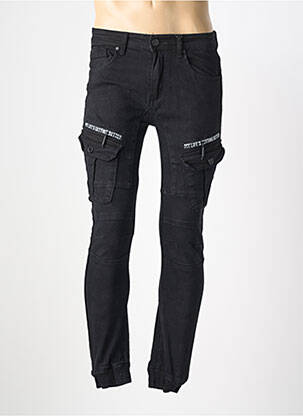 Pantalon cargo poches noir LEEYO JEANS homme