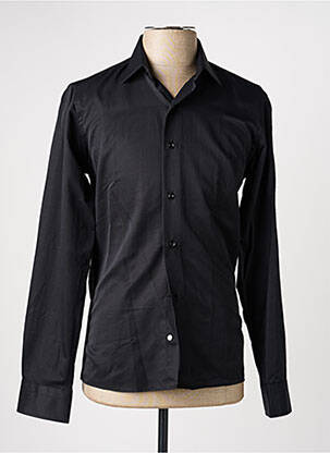 Chemise manches longues coupe cintrée noir YVES ENZO homme
