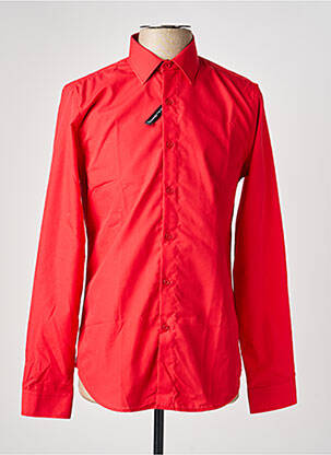 Chemise manches longues coupe cintrée rouge YVES ENZO homme