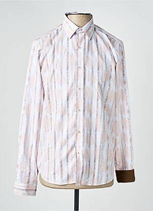 Chemise manches longues imprimé fantaisie beige YVES ENZO homme