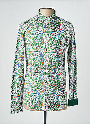 Chemise manches longues imprimé fantaisie vert YVES ENZO homme