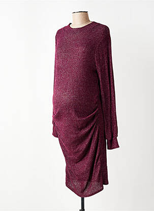 Robe maternité coupe drapée violet QUERENCIA femme
