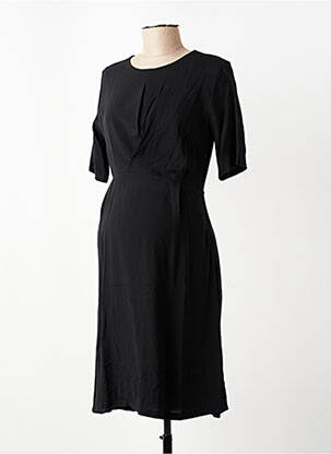 Robe maternité col rond noir MADELEINE & MARIE femme