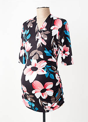 T-shirt / top maternité imprimé fleurs noir KIMI+KAI femme