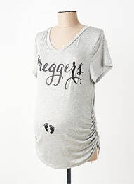 T-shirt / top maternité col v gris FRENCH PASTRY femme