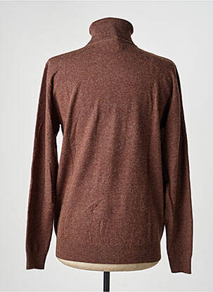 Pull col roulé manches longues manches longues marron CASHMERE homme