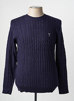 Pull col rond manches longues bleu LE VESTIAIRE homme