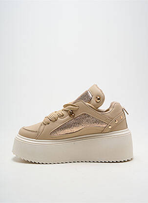 Baskets tissage satiné talon de 4 à 6cm beige MARQUIIZ femme