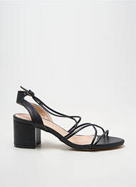 Sandales/nu pieds tissage satiné talon de 4 à 6cm noir CINK-ME femme