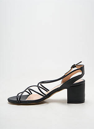 Sandales/nu pieds tissage satiné talon de 4 à 6cm noir CINK-ME femme
