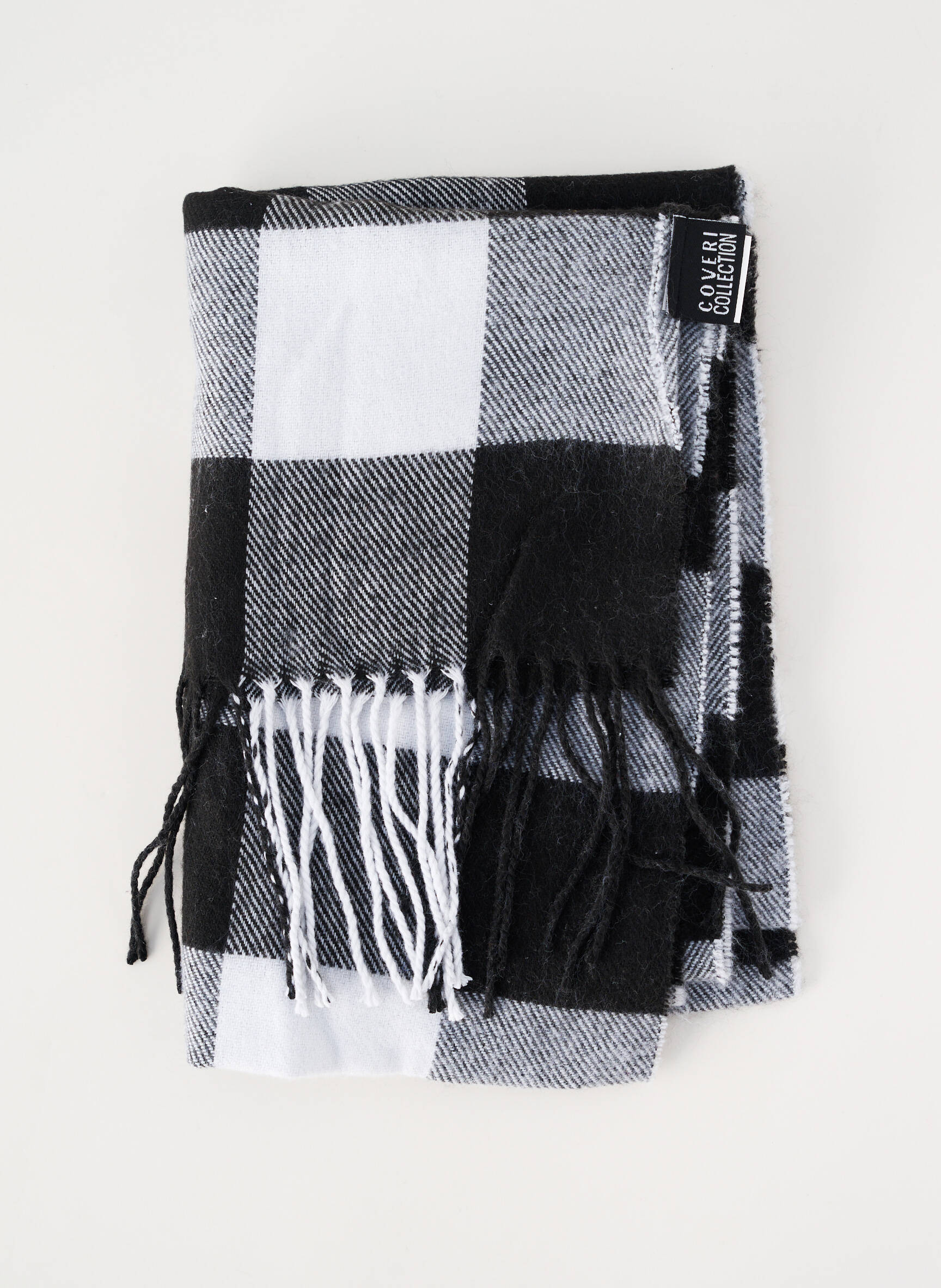 Echarpe imprimé carreaux noir COVERI WORLD homme