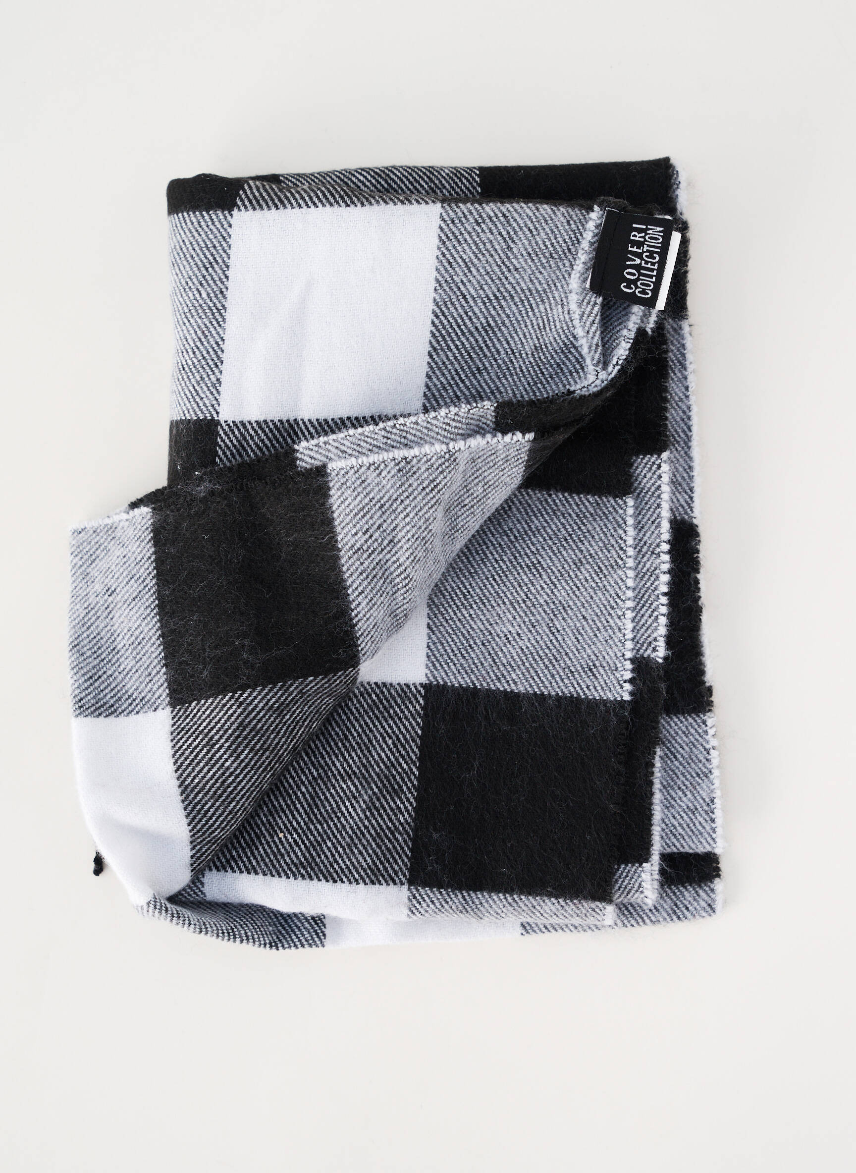 Echarpe imprimé carreaux noir COVERI WORLD homme