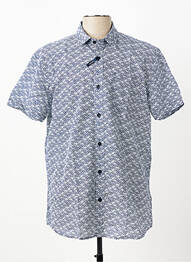 Chemise manches courtes poches bleu PIONEER homme