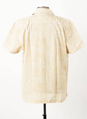 Chemise manches courtes col tailleur beige PIONEER homme