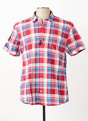 Chemise manches courtes poches rouge PIONEER homme